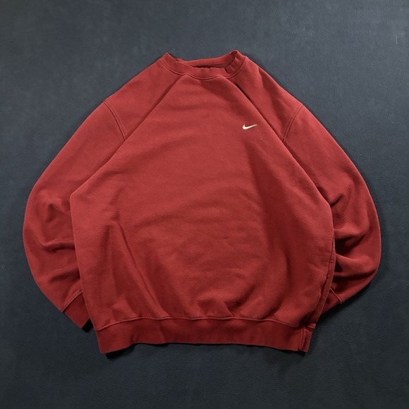 Nike Other - Vintage Y2K Nike Grey Tag Mini Swoosh Crewneck Sweatshirt Mens XL Red Raglan